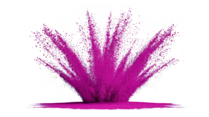 Vibrant explosion of pink powder creates dynamic and energetic visual effect, resembling burst of color in motion. image captures essence of movement and vibrancy