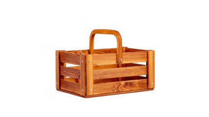 Wooden crate with handle, featuring natural finish and sturdy construction, ideal for storage or decorative purposes. rustic design adds charm to any setting