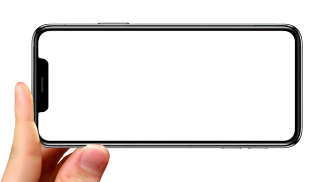 Hand holding transparent smartphone frame, showcasing modern technology and innovation. image highlights sleek design and futuristic concept of mobile devices - Powered by Adobe