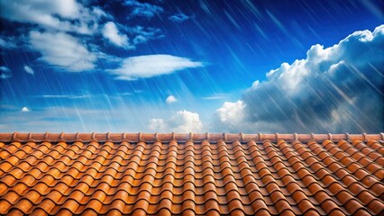 A resilient terracotta roofline against a dramatic sky, showcasing the strength and beauty of architectural design under varied weather conditions.