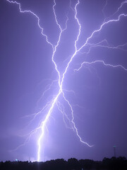 Dramatic display of electric energy burst.