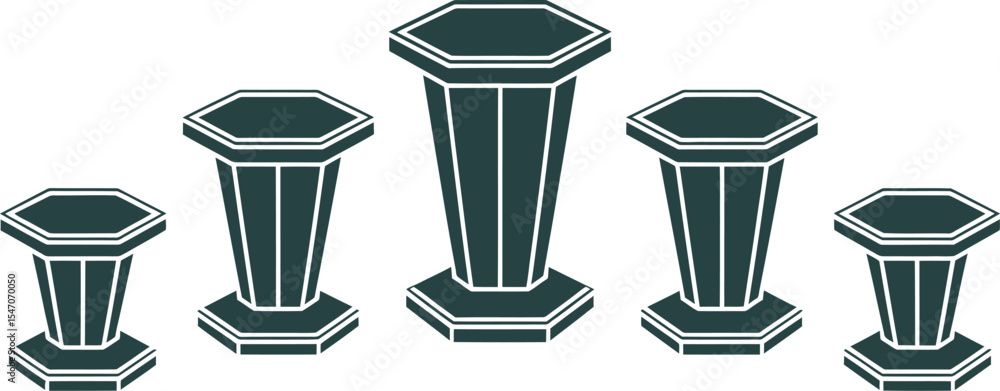 Poster vector illustration of geometric podiums for product display and presentation background design conc