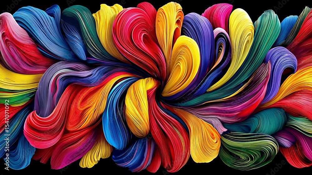 Poster bright and colorful abstract swirls of paint create a vibrant visual display