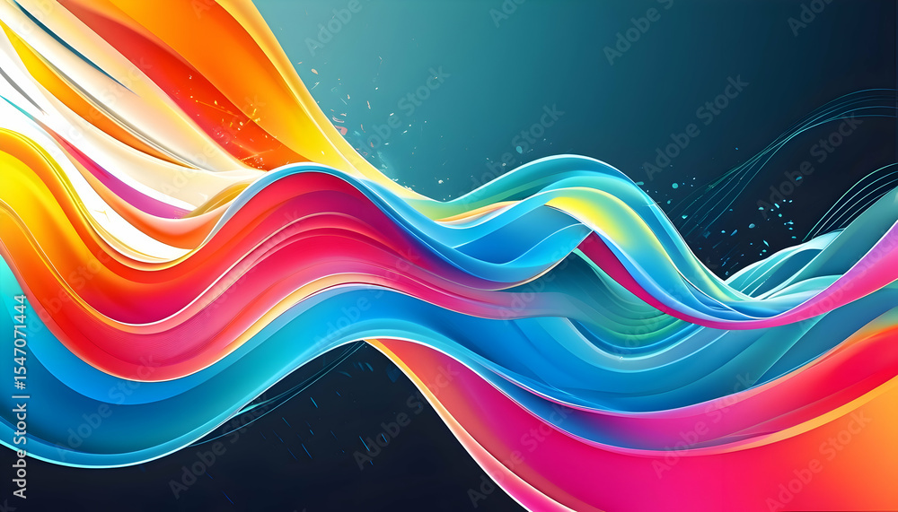 Poster abstract colorful swirl background multicolored wave pattern dynamic presentation