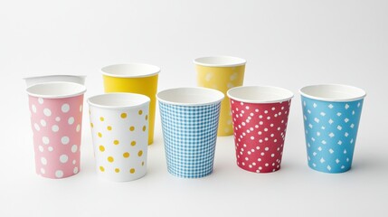Colorful Disposable Cups with Fun Patterns for Celebrations