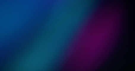 Optical blur transition. Soft light overlay. Blue purple beam film luminosity on black background. Color light fade in abstract darkness.
