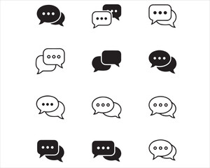 Fototapeta premium Modern Chat & Communication Icon Set: Message Bubble Vector Designs