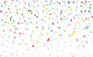 Modern confetti celebration with colorful particles on transparent background for festive use