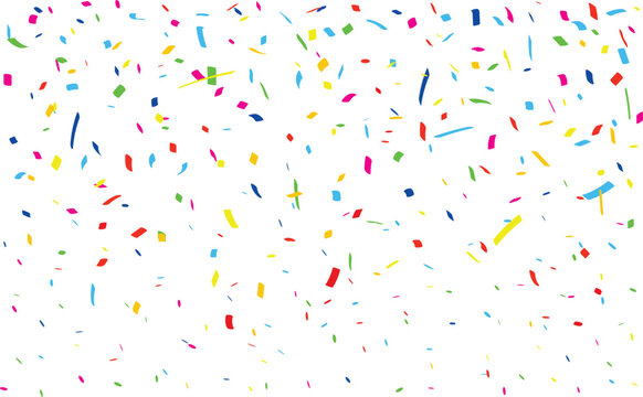 Modern confetti celebration with colorful particles on transparent background for festive use