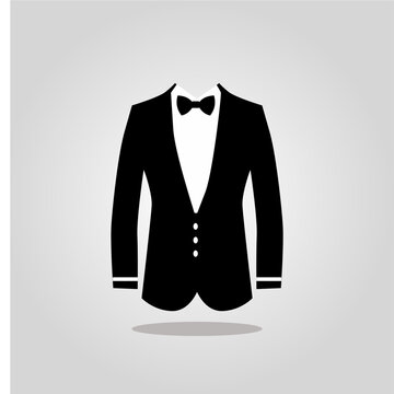 men's wedding suit black vector
