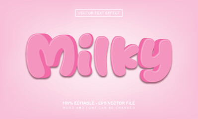 Milky 3d editable text effect