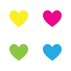 heart shape set colorful isolated icon vector
