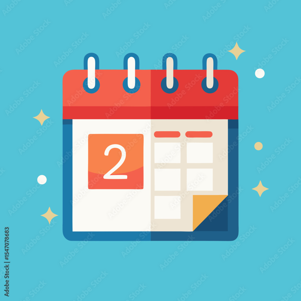 Poster modern calendar design perfect for scheduling apps websites and branding projects a flat icon style