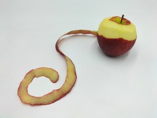 Peeling a red apple reveals delicious creamy flesh. Not only is it delicious to taste, but peeling...