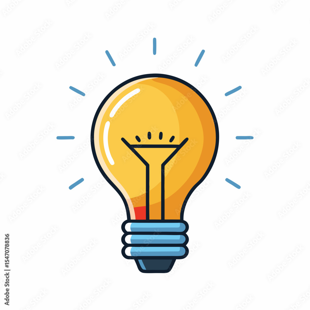 Poster bright ideas lightbulb design perfect for branding projects websites and applications a scalable gra