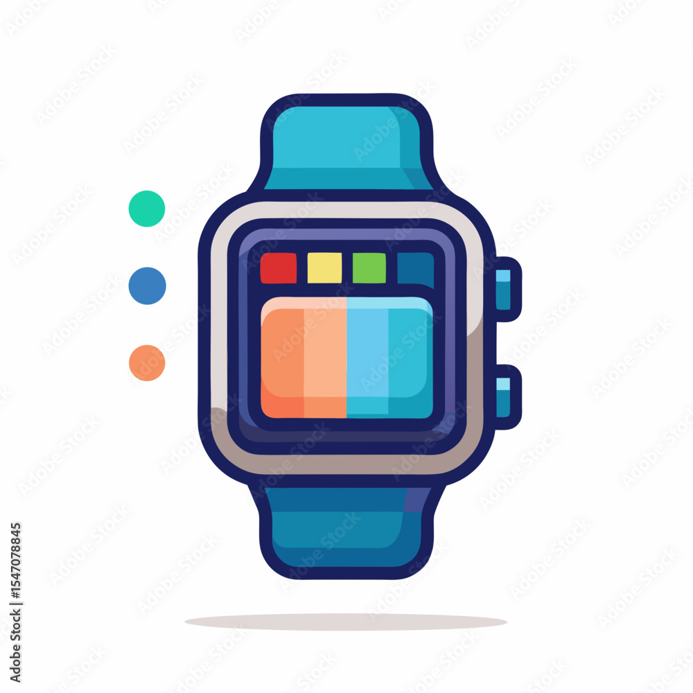 Poster stylish smartwatch design icon perfect for app logos branding and user interfaces featuring a modern