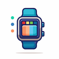 Stylish Smartwatch Design Icon Perfect for App Logos Branding and User Interfaces Featuring a Modern Colorful Display and Sleek Strap