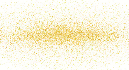 Glittering Gold Dust Trail on White Background