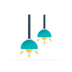 Hang lamp icon, colored flat vector. Modern and minimalist design.