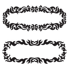 Set of decorative frames in black and white colors. Vector illustration.
