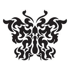 Tribal butterfly tattoo vector illustration. Tattoo design element.