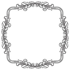 Illustration of floral frame design with vignetted corners.