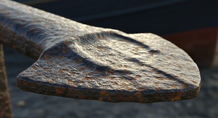 Close-up of a Rusted Anchor Fluke, Showing Textured Surface and Patina