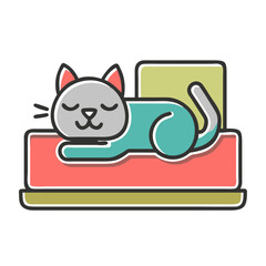 Fototapeta premium Cat sleeping on a couch