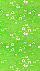 Cute flower mobile wallpaper, green kidcore design