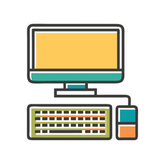 vector illustration of computer monitor