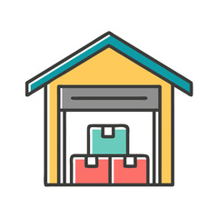 Postage warehouse icon
