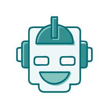 Robot with smile face vector