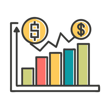 Business graph icon