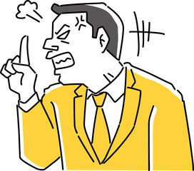 指を立てて怒る男性社員