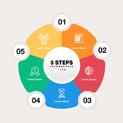 infographic template with 5 options for presentations business. Vector illustration Eps	
