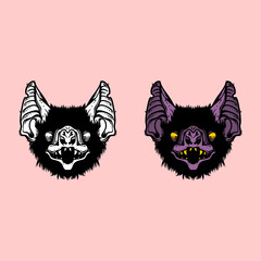 bat head illustration