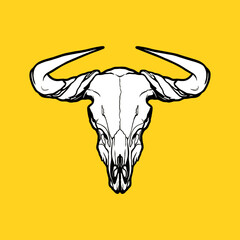 vector illustration skull of a bull