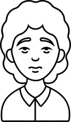 Avatar Icon with Sleepy Face Outline.