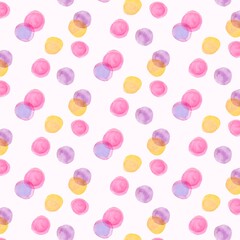 Polka dot seamless pattern, watercolor design
