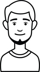 Obraz premium Male Profile Avatar Round Face Icon.