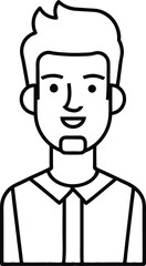 Male Profile Square Face Vector Design.