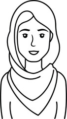 Minimal Woman Avatar Wearing Scarf.