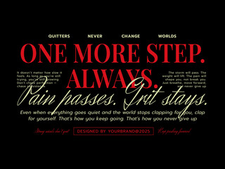 Streetwear Typography T-Shirt Design | Modern Bold Font Graphic for Tees