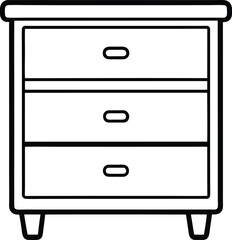 Minimalist Drawer Cabinet Outline Icon.