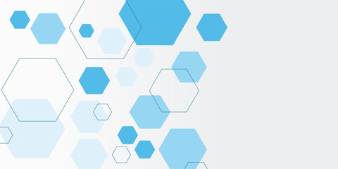 Abstract blue hexagon banner background. Eps10 vector