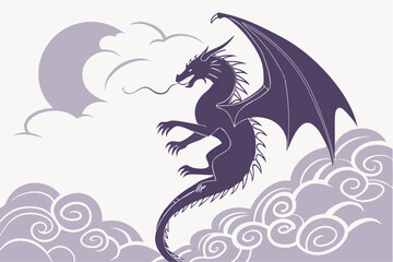 Mythic Grace: Silhouette of a Chinese Dragon