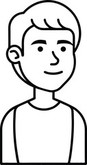 Thinking Face Avatar Icon Outline.
