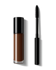 Obraz premium Illustrations of cosmetic products and teenage models in various makeup scenarios, isolated on white background for commercial beauty and skincare concepts.