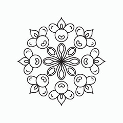 Cute Floral Mandala – Decorative Round Line Art