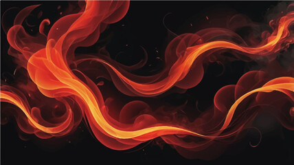 abstract Glowing red fire swirl with abstract flames and smooth motion design